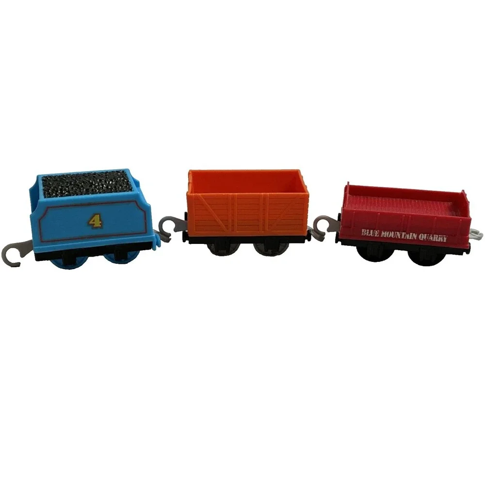Thomas & Friends Trackmaster Blue Mountain Quarry Red Orange Blue Cargo Cars Lot